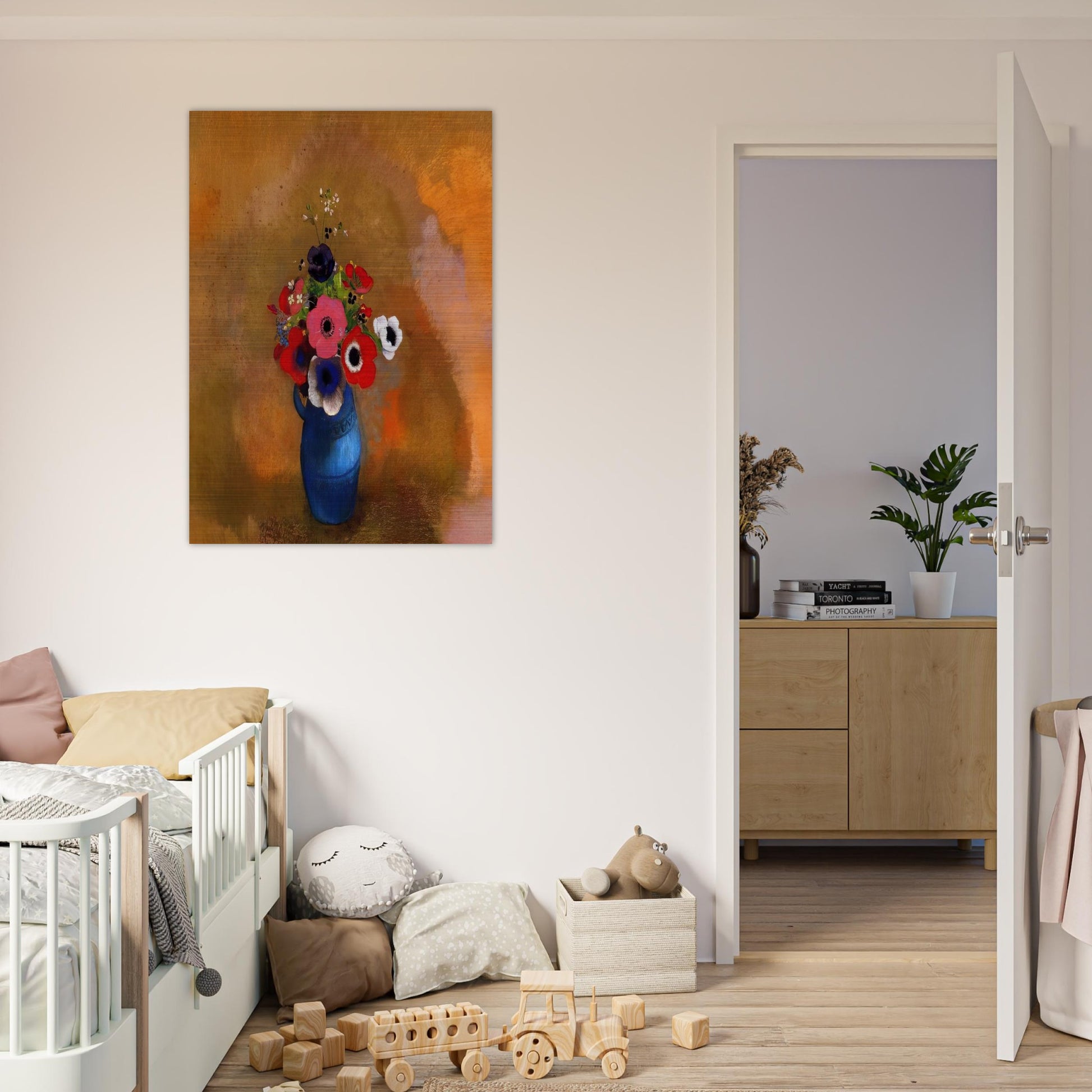BOUQUET OF ANEMONES - Odilon Redon Brushed Aluminum Print - 70x100 cm / 28x40 inches | Odilon Redon Aluminum Print | Odilon Redon Prints
