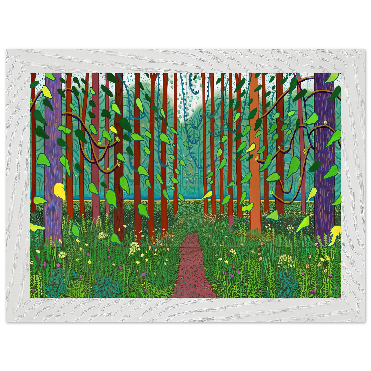 David Hockney - David Hockney Wall art - 13x18 cm / 5x7 inches - Premium Wooden Framed Poster With Fine Art Paper-canvas - Wood frame