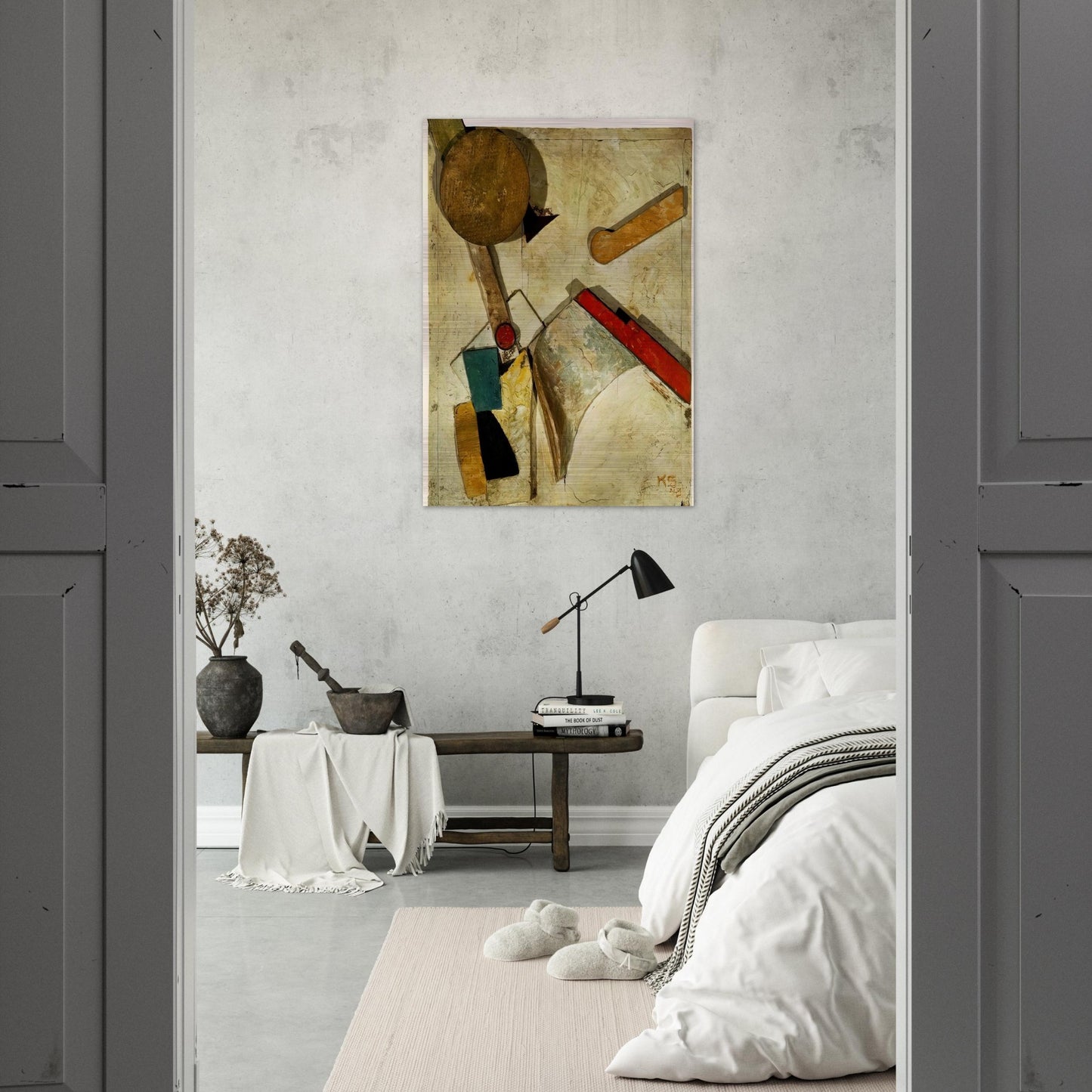 HEAVY RELIEF 1945 - Kurt Schwitters Brushed Aluminum Print - 70x100 cm / 28x40 inches | Kurt Schwitters Aluminum Print | Kurt Schwitters Prints