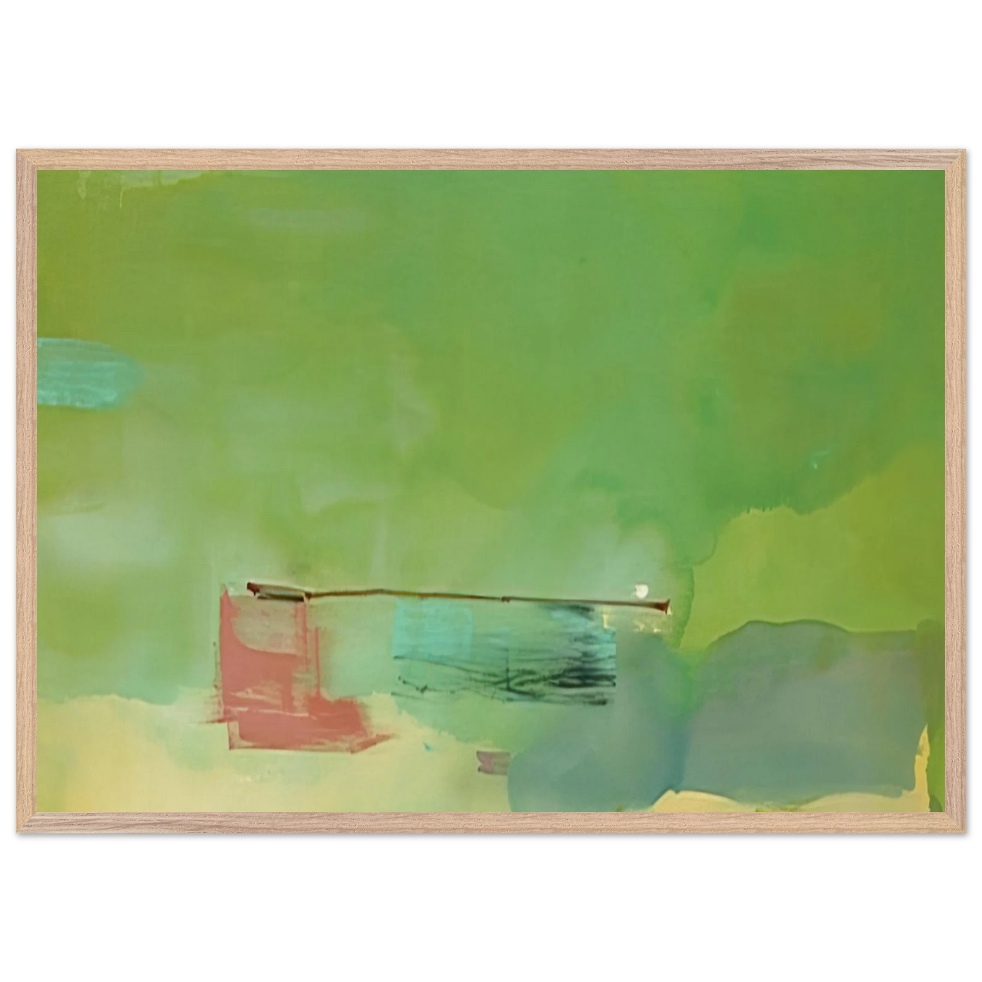 Helen Frankenthaler - Springscape - 1975 Wall art - 20x25 cm / 8x10 inches - Premium Wooden Framed Poster With Fine Art Paper-canvas - Black frame