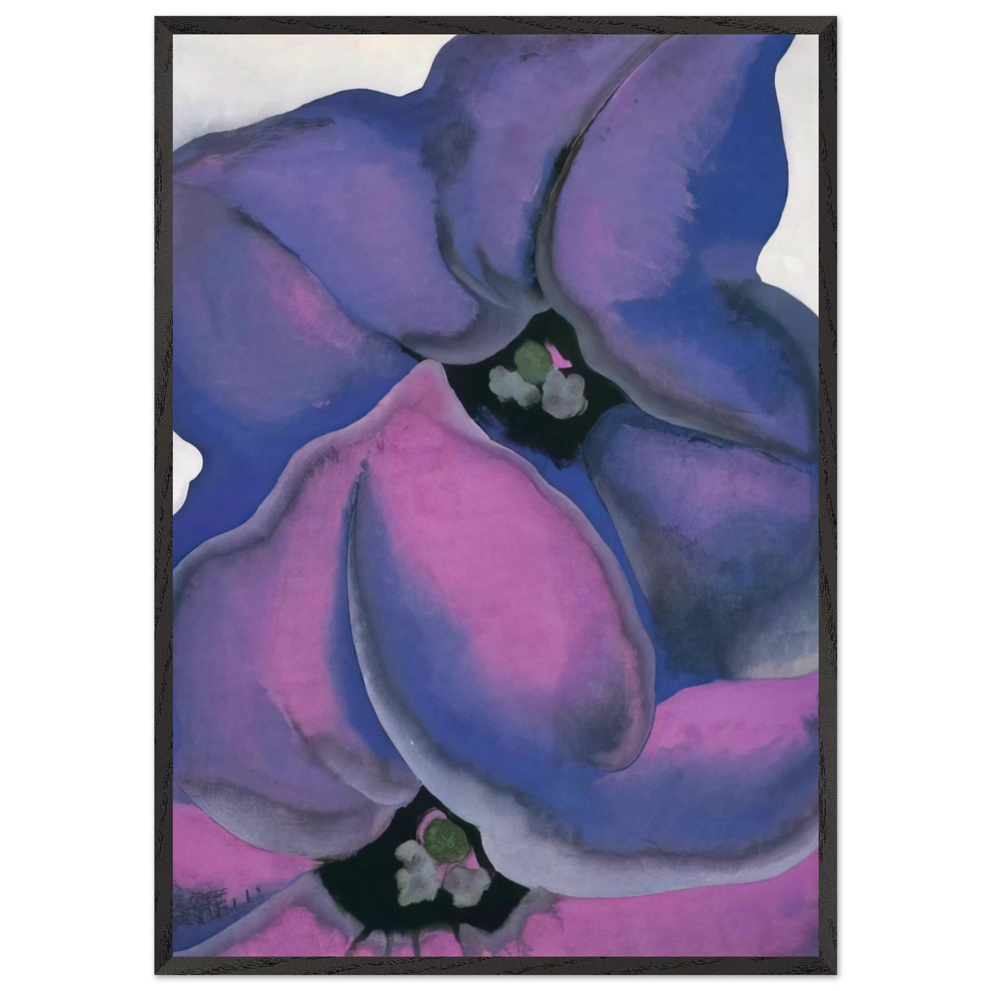 Purple Petunias - Georgia OKeeffe 70x100 cm / 28x40 inches Framed Art Print – Black Wooden Frame