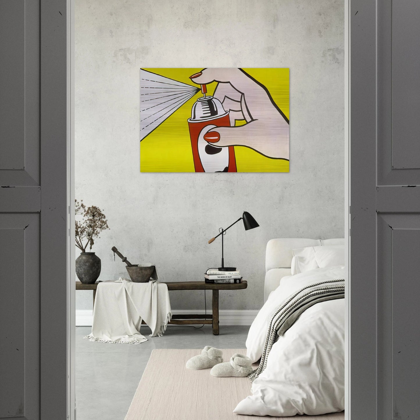 SPRAY 1962 - Roy Lichtenstein Brushed Aluminum Print - 70x100 cm / 28x40 inches | Roy Lichtenstein Aluminum Print | Roy Lichtenstein Prints