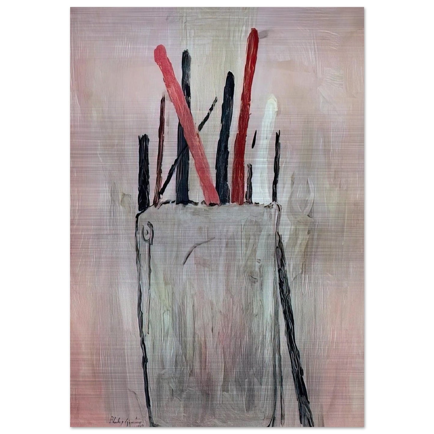 BRUSHES 1969 - Philip Guston Brushed Aluminum Print - 70x100 cm / 28x40 inches | Philip Guston Aluminum Print | Philip Guston Prints