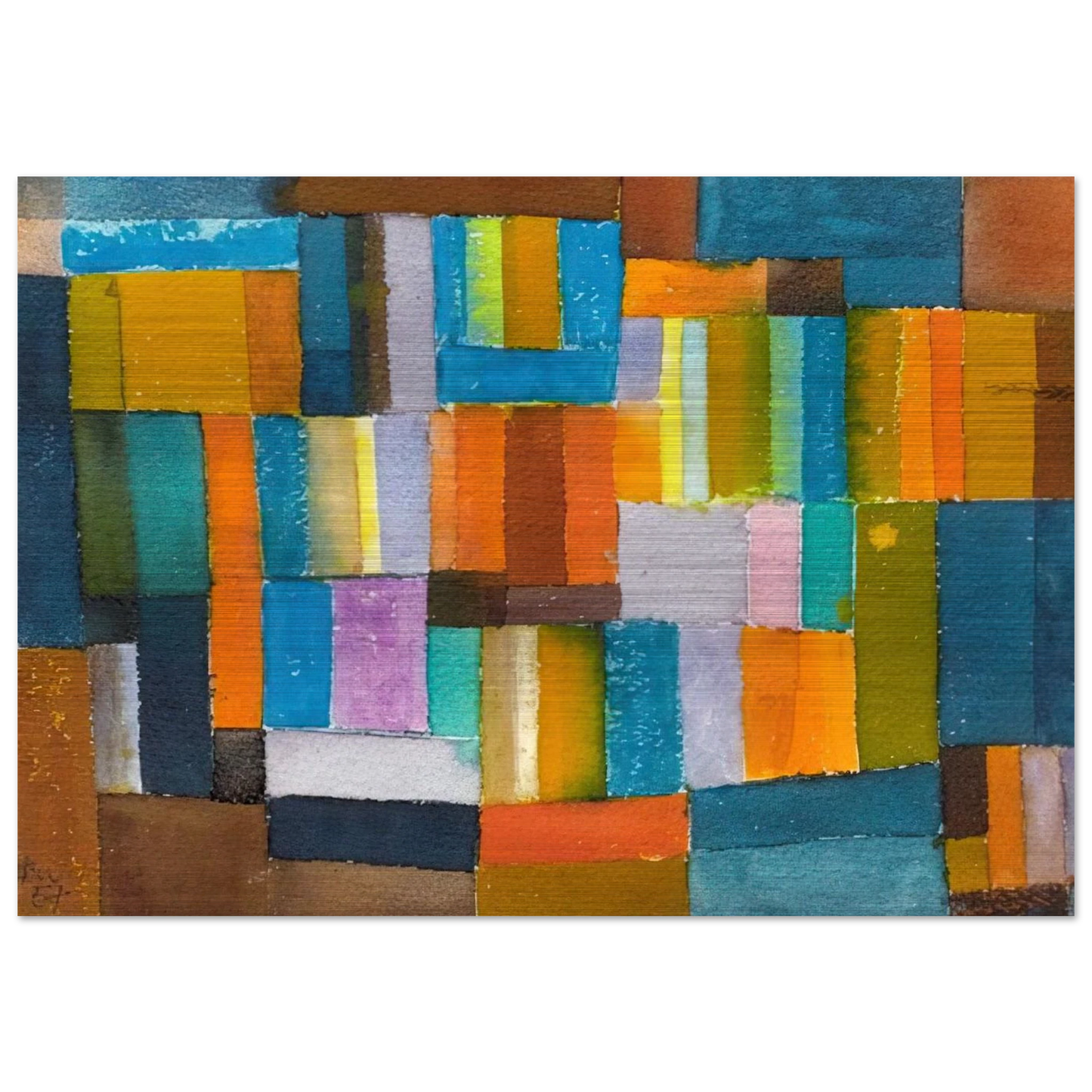 Composition in Orange and Blue-Green - 1957 - Johannes Itten Brushed Aluminum Print - 70x100 cm / 28x40 inches | Johannes Itten Aluminum Print | Johannes Itten Prints