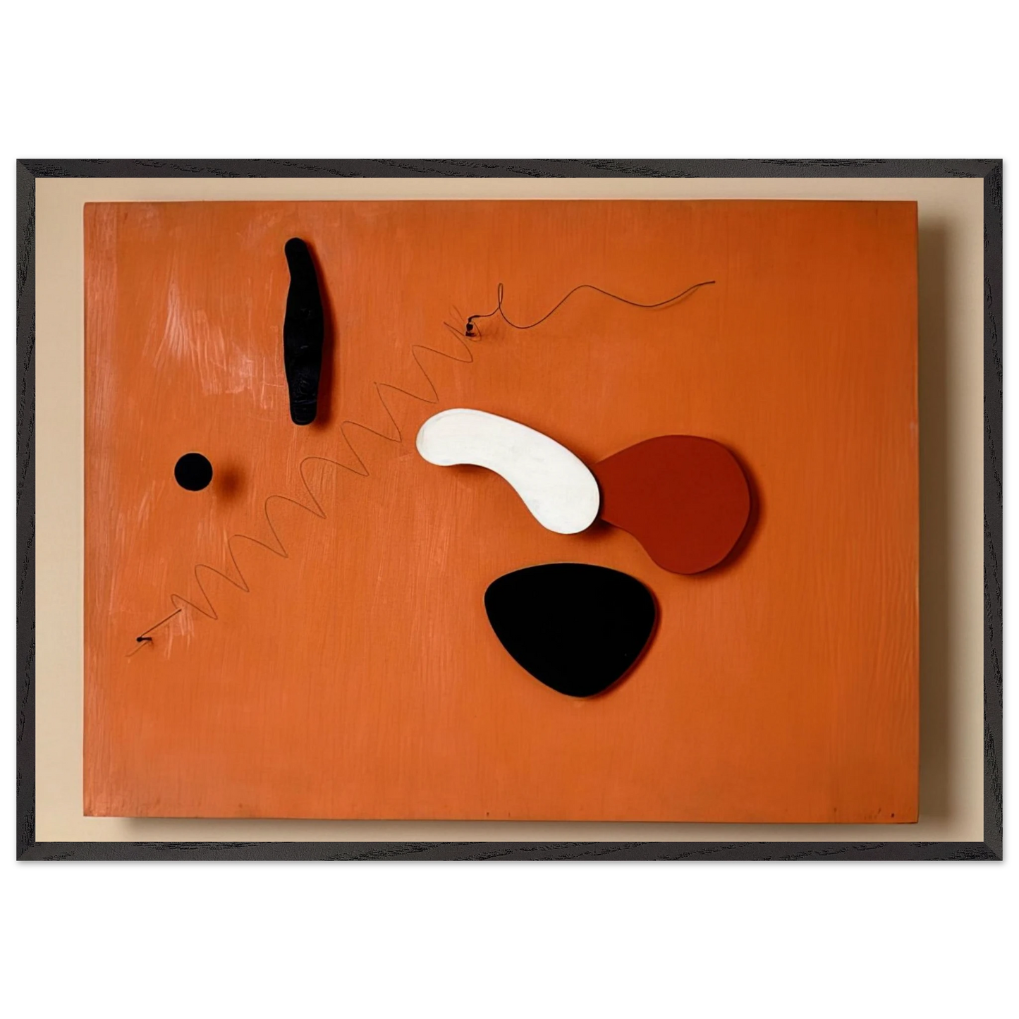 THE ORANGE PANEL 1936 - Alexander Calder 70x100 cm / 28x40 inches Framed Art Print – Black Wooden Frame