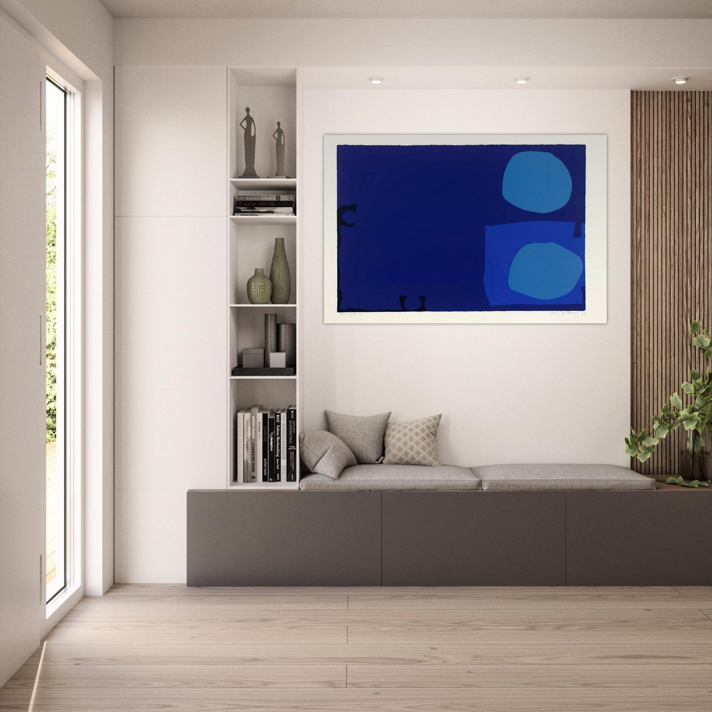 Four Blues Two Discs - 1970 - Patrick Heron Art Prints - 100x150 cm / 40x60″ inches | Patrick Heron Poster | Patrick Heron Prints