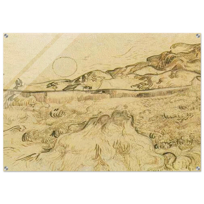 Enclosed Wheat Field with Reaper - Vincent van Gogh Acrylic Print - 70x100 cm / 28x40″ inches