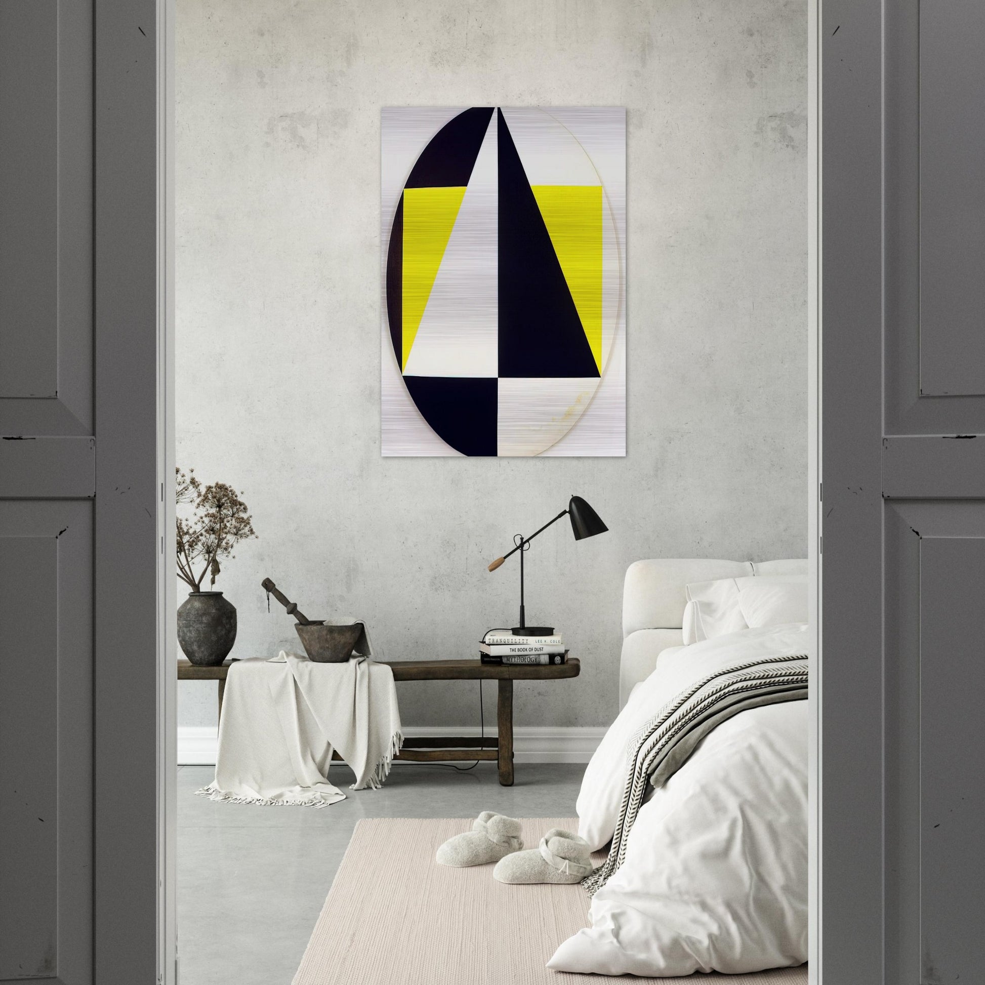 Tondo3Colors - 1958 - Carmen Herrera Brushed Aluminum Print - 70x100 cm / 28x40 inches | Carmen Herrera Aluminum Print | Carmen Herrera Prints