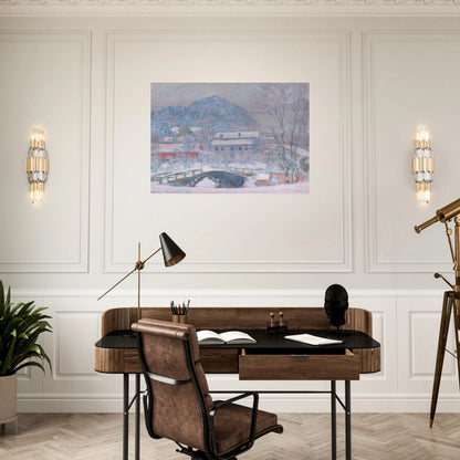 Norway, Sandviken Village in the Snow - claude monet Brushed Aluminum Print - 70x100 cm / 28x40 inches | claude monet Aluminum Print | claude monet Prints