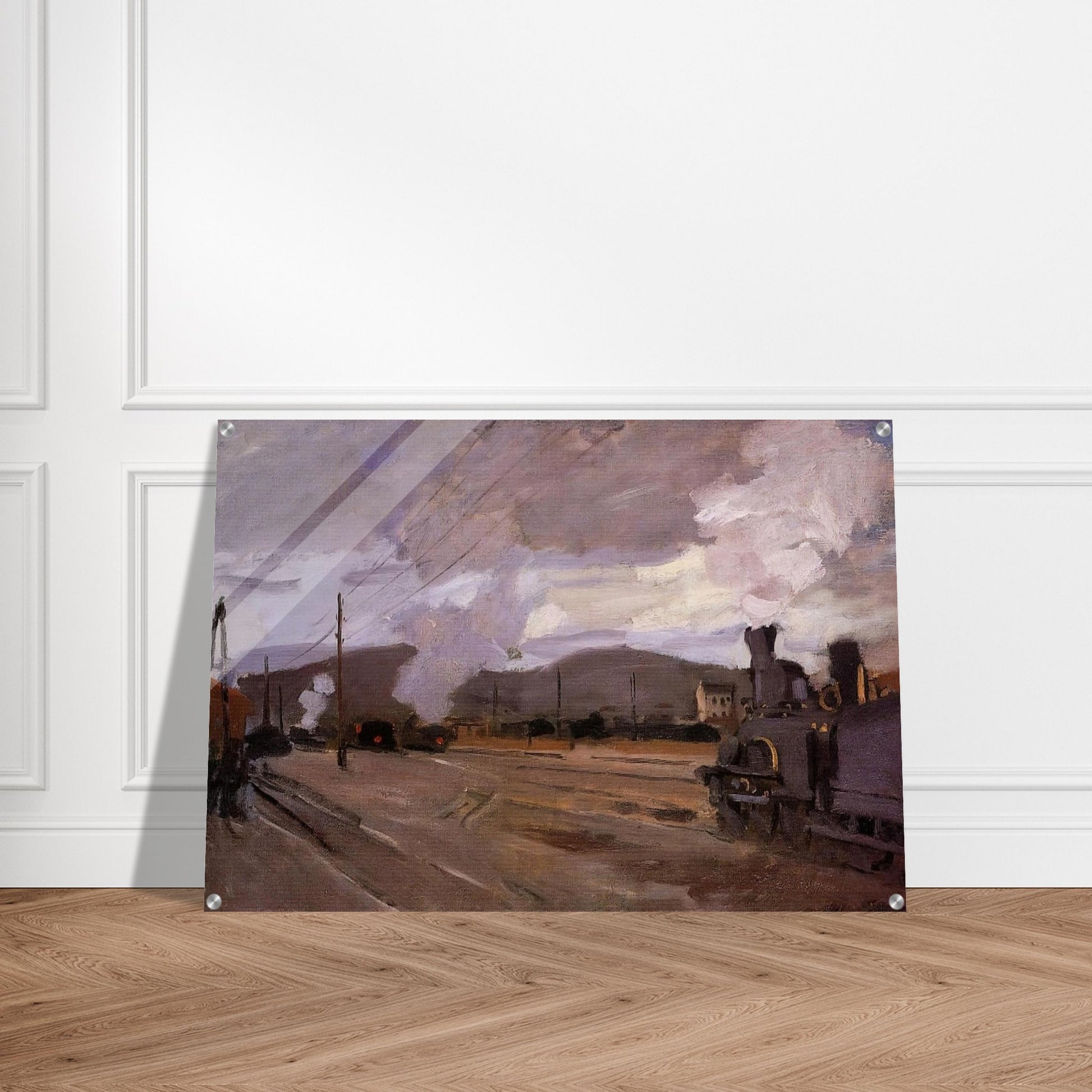 The Railroad Station at Argenteuil - claude monet Acrylic Print - 70x100 cm / 28x40″ inches