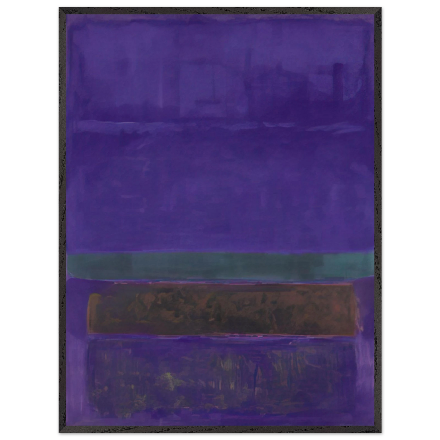 Mark Rothko - Untitled [Blue, Green, and Brown] - 1952 Wall Art - 60x80 cm / 24x32 inches - Premium Wooden Framed Poster With Fine Art Paper-canvas - White frame