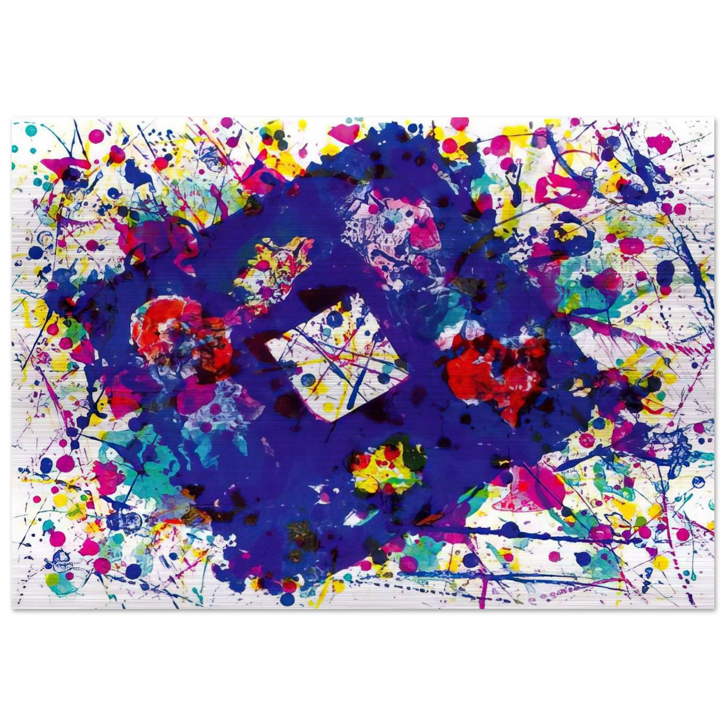 Untitled  SF 259  - Sam Francis Brushed Aluminum Print - 70x100 cm / 28x40 inches | Sam Francis Aluminum Print | Sam Francis Prints