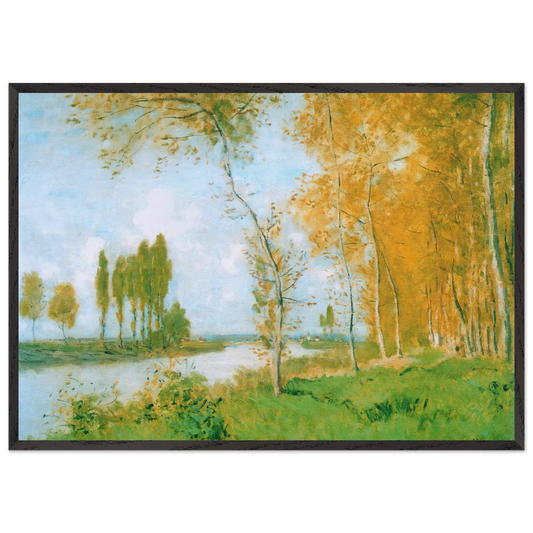 The Spring in Argentuil - claude monet 70x100 cm / 28x40 inches Framed Art Print – Black Wooden Frame