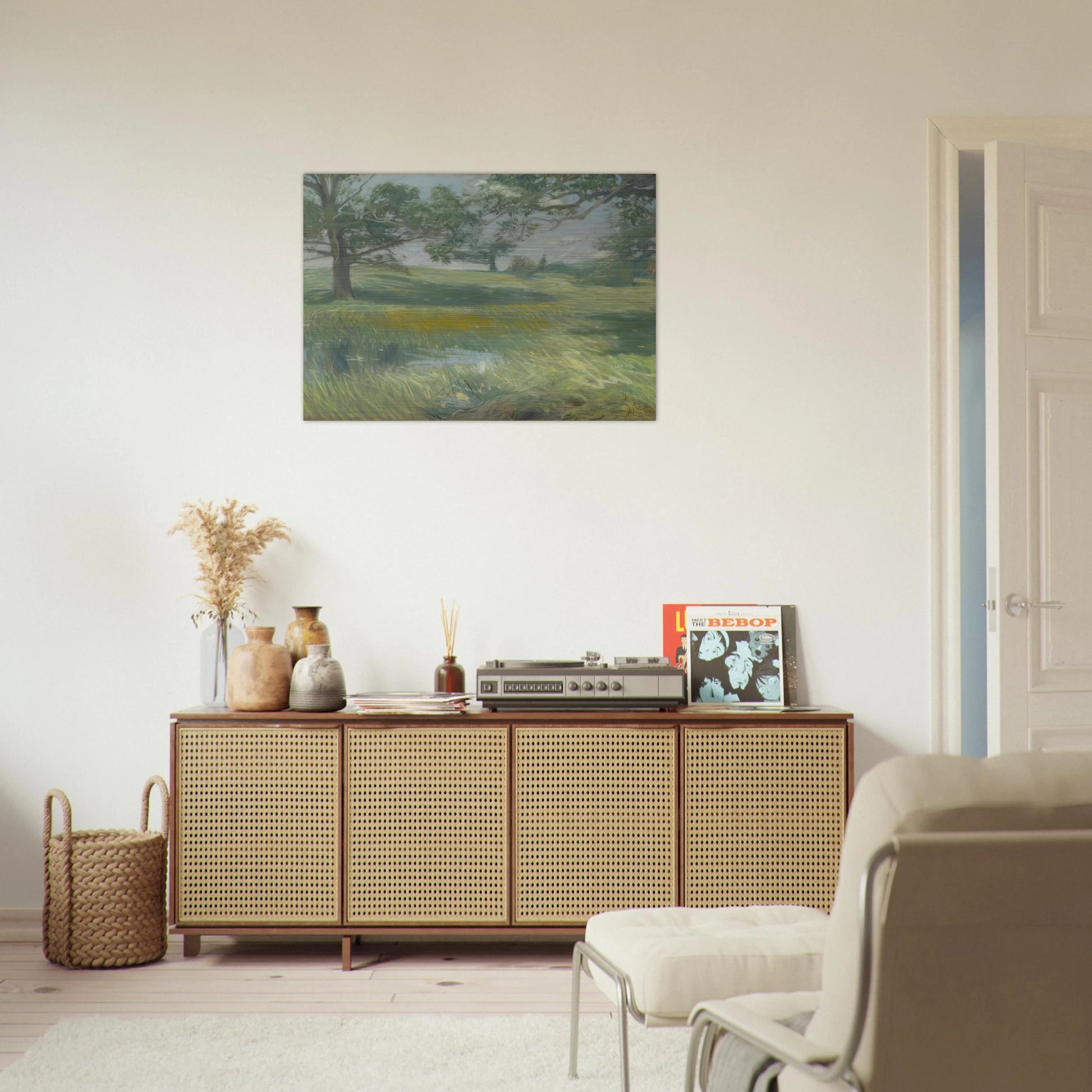 Meadows - Childe Hassam Brushed Aluminum Print - 70x100 cm / 28x40 inches | Childe Hassam Aluminum Print | Childe Hassam Prints