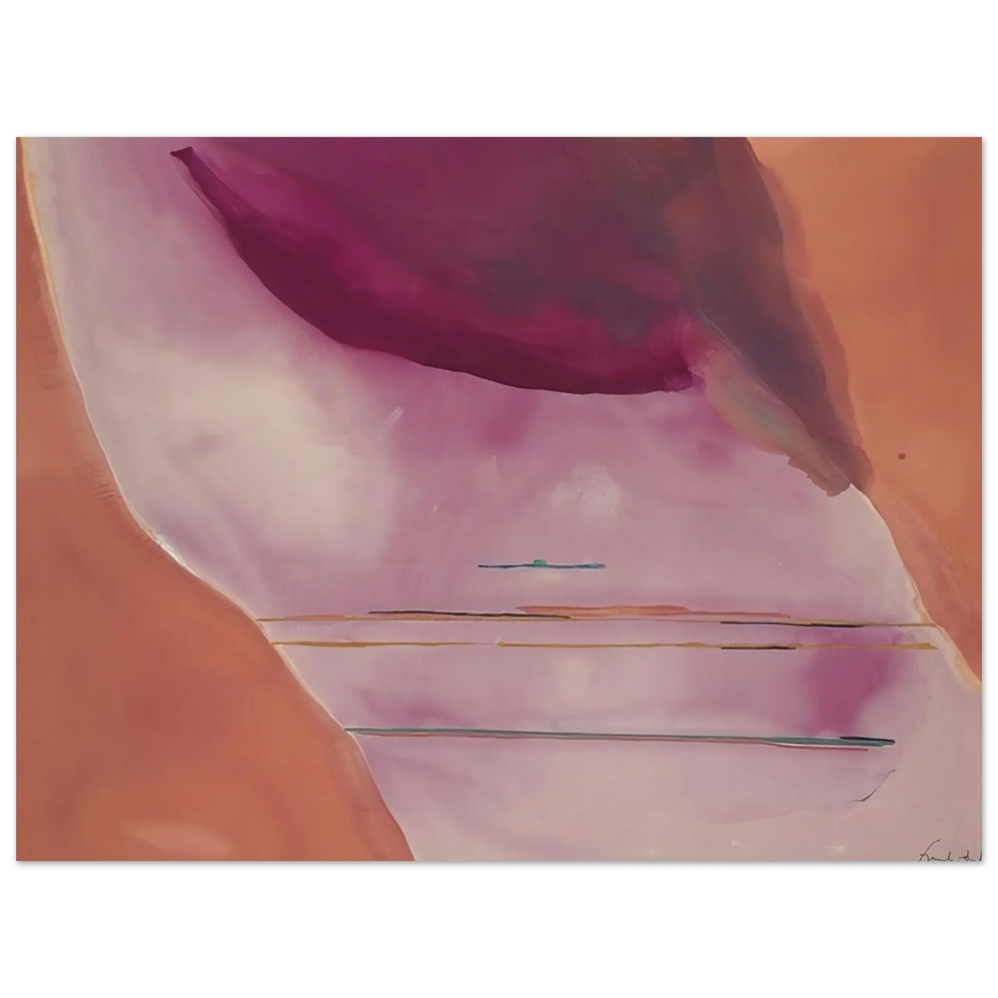Helen Frankenthaler - Pendulum - 1972 Wall art - 40x40 cm / 16x16 Inches - Premium Wooden Framed Poster With Fine Art Paper - Wood frame
