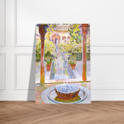 THE GARDENS OF GENERALIFE IN GRENADA 1913 - Theo van Rysselberghe Brushed Aluminum Print - 70x100 cm / 28x40 inches | Theo van Rysselberghe Aluminum Print | Theo van Rysselberghe Prints