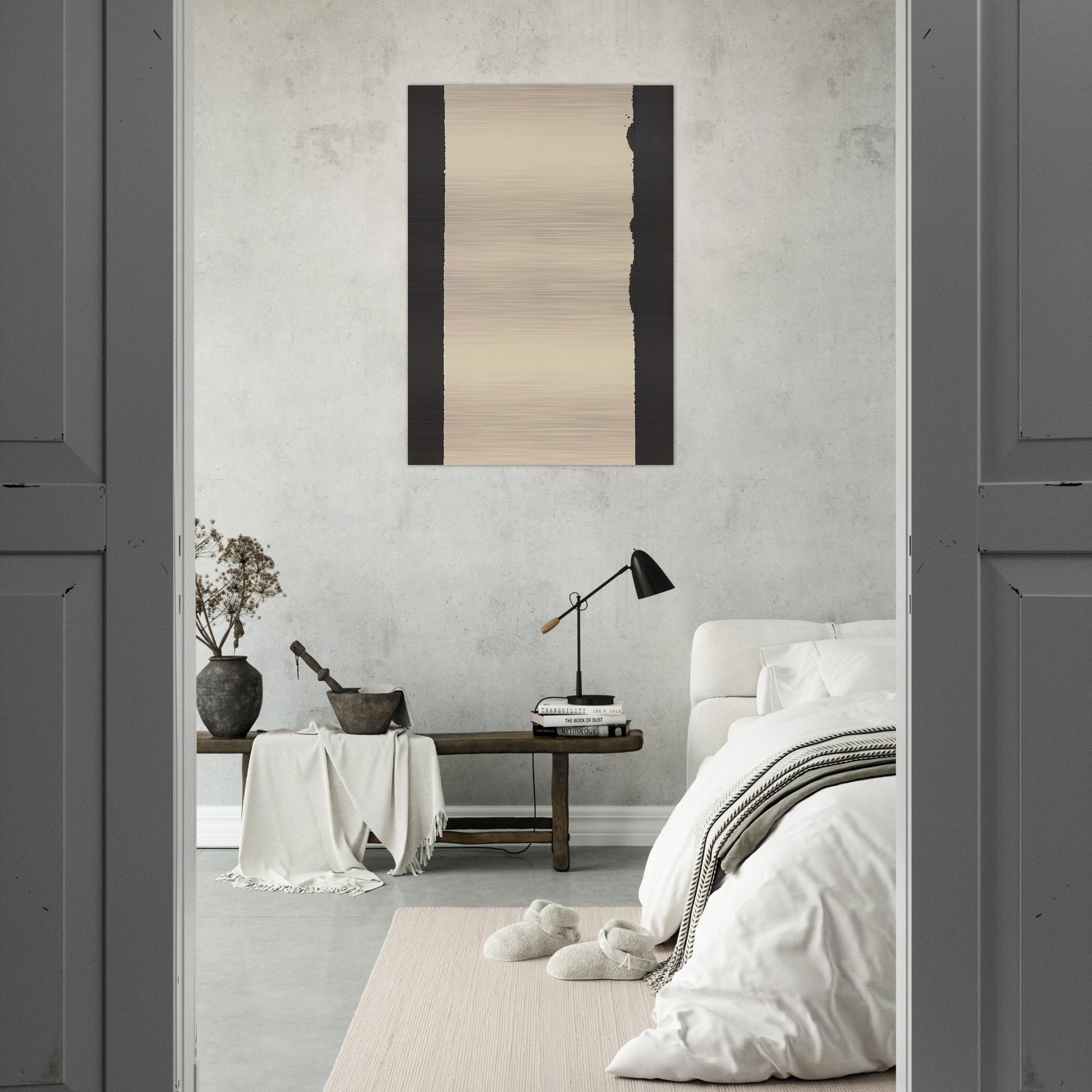 Burnt Umber  Ultramarine Blue - 2007 - Yun Hyong-keun Brushed Aluminum Print - 70x100 cm / 28x40 inches | Yun Hyong-keun Aluminum Print | Yun Hyong-keun Prints