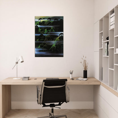 Early Morning Fog - Eyvind Earle Brushed Aluminum Print - 70x100 cm / 28x40 inches | Eyvind Earle Aluminum Print | Eyvind Earle Prints