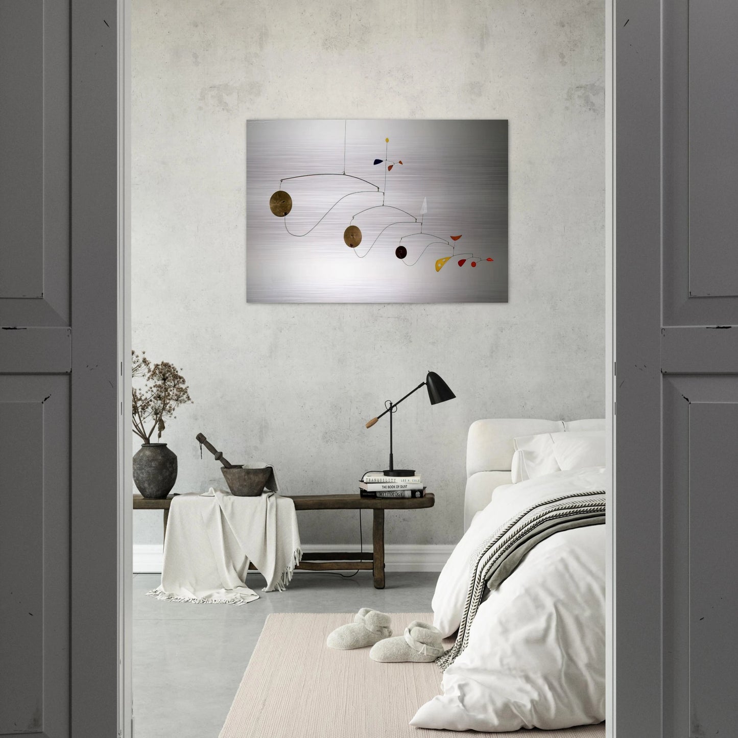 TRIPLE GONG 1948 - Alexander Calder Brushed Aluminum Print - 70x100 cm / 28x40 inches | Alexander Calder Aluminum Print | Alexander Calder Prints