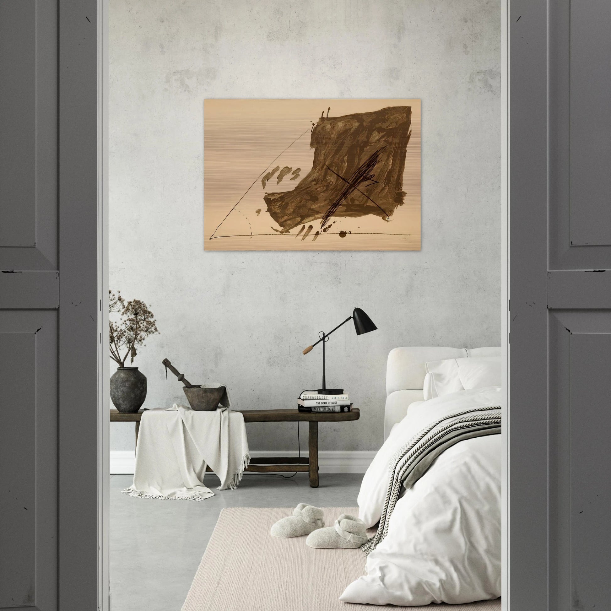 ANGLE ET TACHES 1968 - Antoni Tapies Brushed Aluminum Print - 70x100 cm / 28x40 inches | Antoni Tapies Aluminum Print | Antoni Tapies Prints