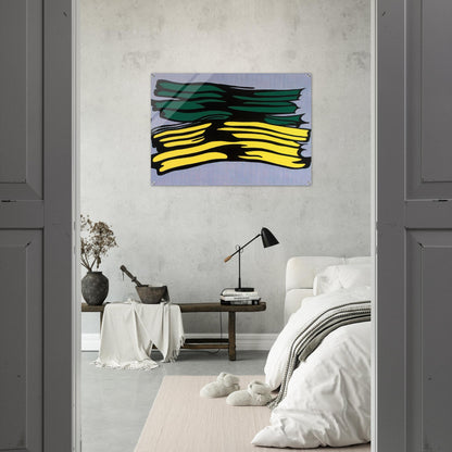 YELLOW AND GREEN BRUSHSTROKES 1966 0 - Roy Lichtenstein Acrylic Print - 70x100 cm / 28x40″ inches