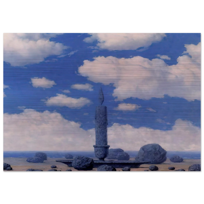 SOUVENIR FROM TRAVELS - Rene Magritte Brushed Aluminum Print - 70x100 cm / 28x40 inches | Rene Magritte Aluminum Print | Rene Magritte Prints