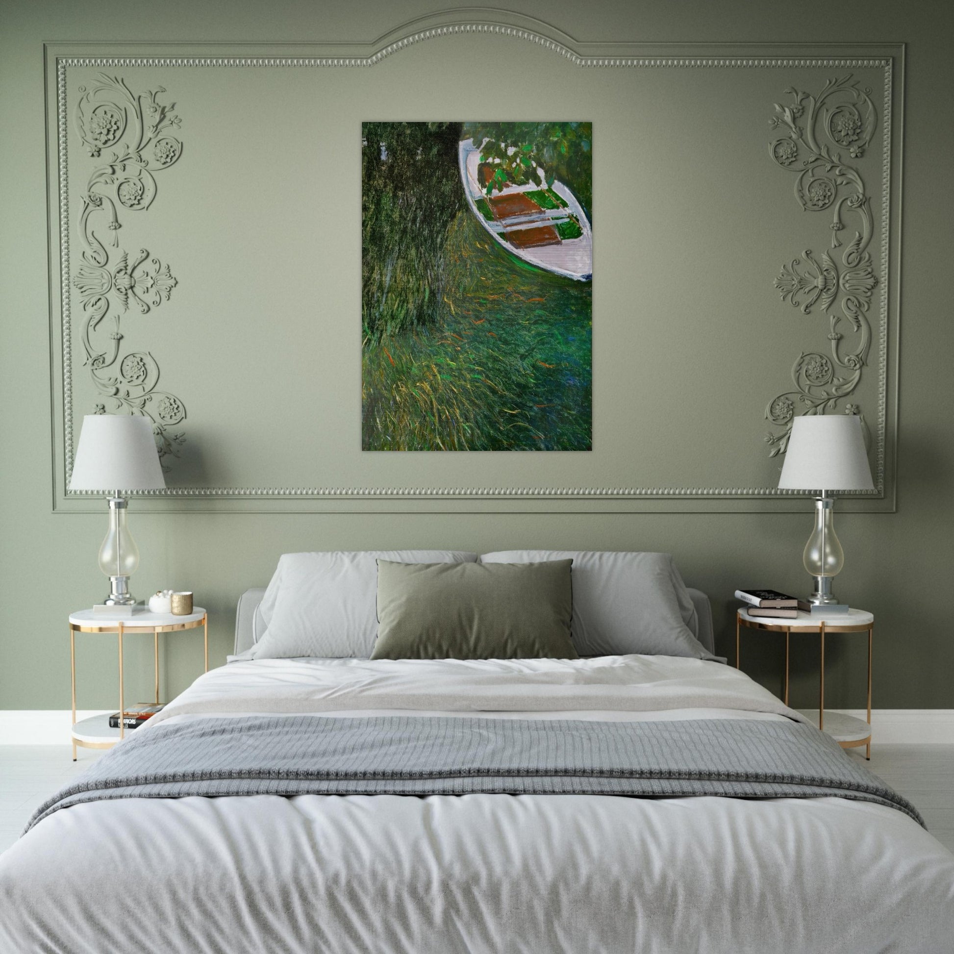 The Row Boat - claude monet Brushed Aluminum Print - 70x100 cm / 28x40 inches | claude monet Aluminum Print | claude monet Prints