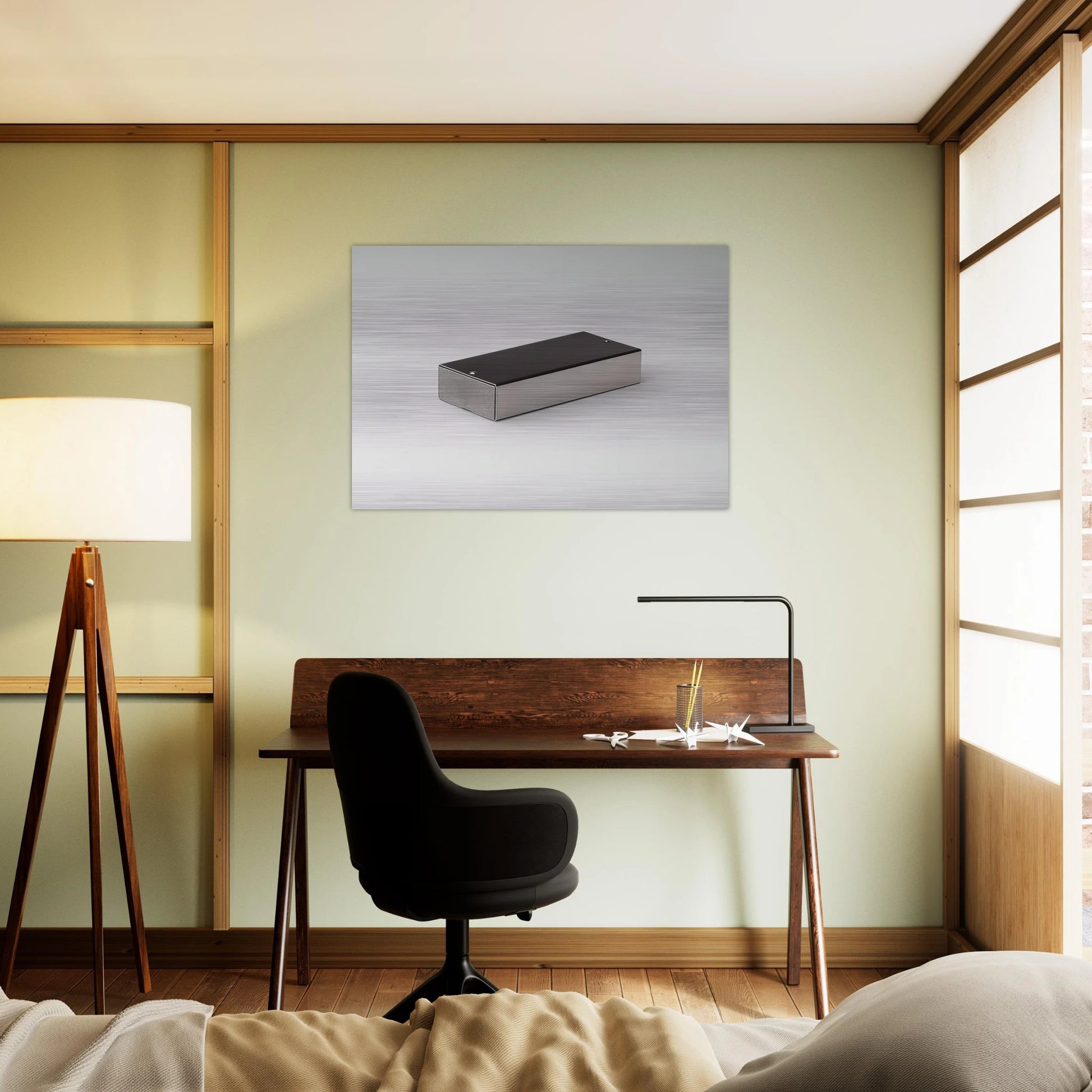 Double Ashtray Model No. 205A Cipro - 1974 - Bruno Munari Brushed Aluminum Print - 70x100 cm / 28x40 inches | Bruno Munari Aluminum Print | Bruno Munari Prints