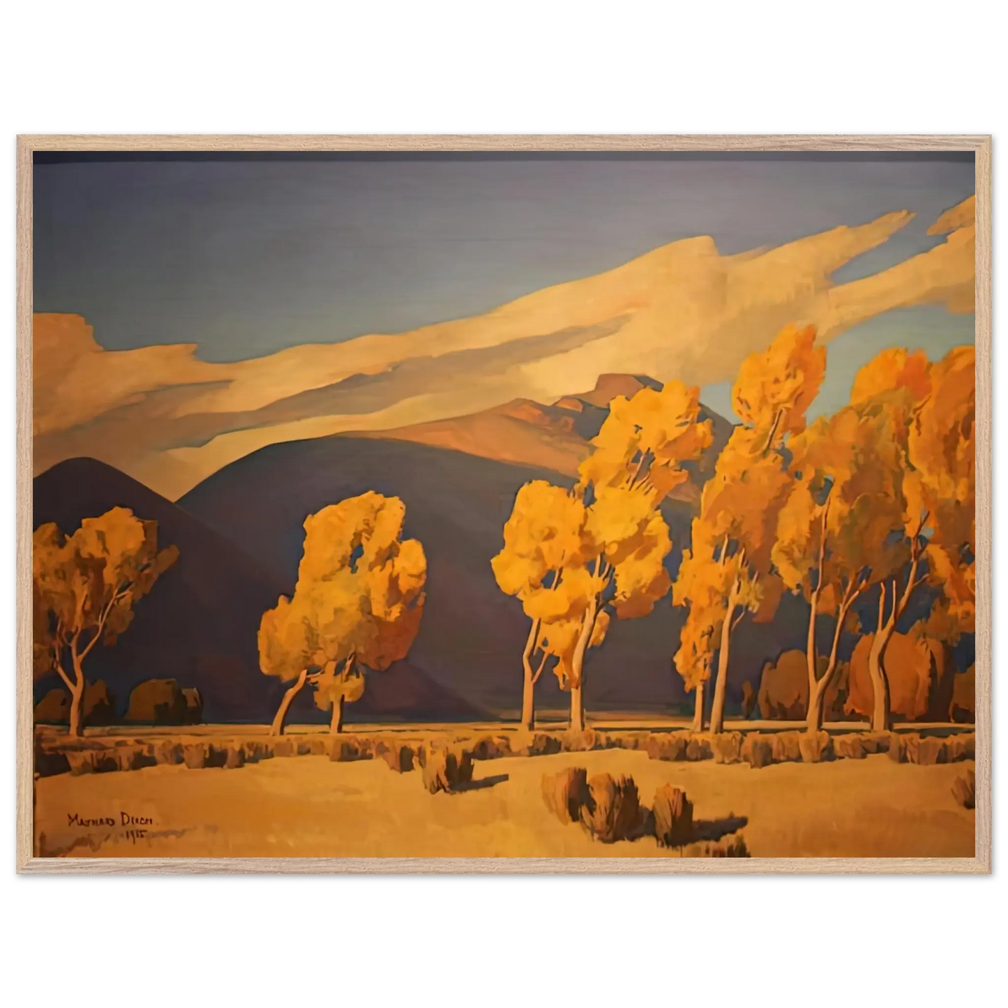 Maynard Dixon - NOVEMBER IN NEVADA 1935 Wall art - A3 (29.7 x 42  cm) - Premium Wooden Framed Poster With Fine Art Paper - Black frame