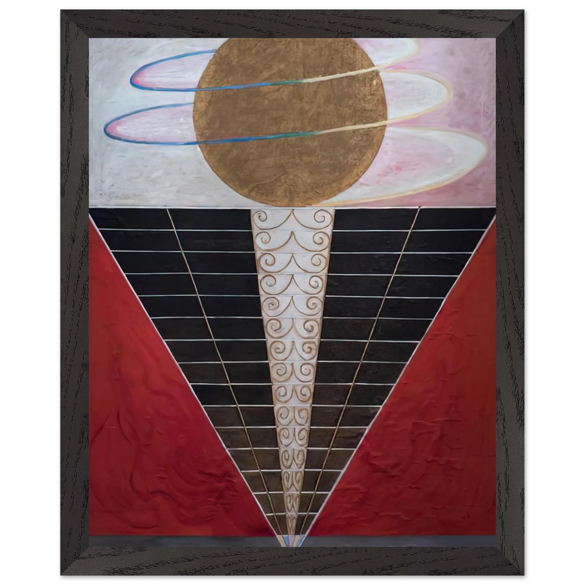 Hilma af Klint - ALTARPIECE NO 2 1915 Wall art - 28x43  cm / XL (11x17 inches) - Premium Wooden Framed Poster With Fine Art Paper-canvas - Black frame