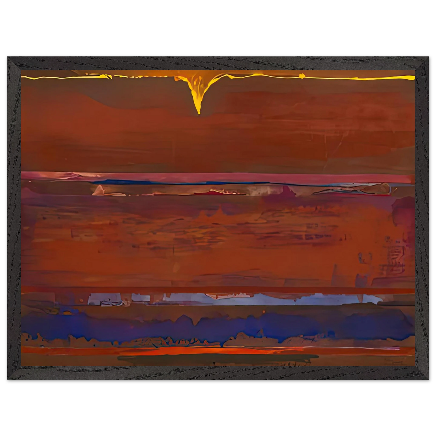 Helen Frankenthaler - Desert Pulse, 1991- Wall Art - 30x40 cm / 12x16 inches - Premium Wooden Framed Poster With Fine Art Paper-canvas - Wood frame
