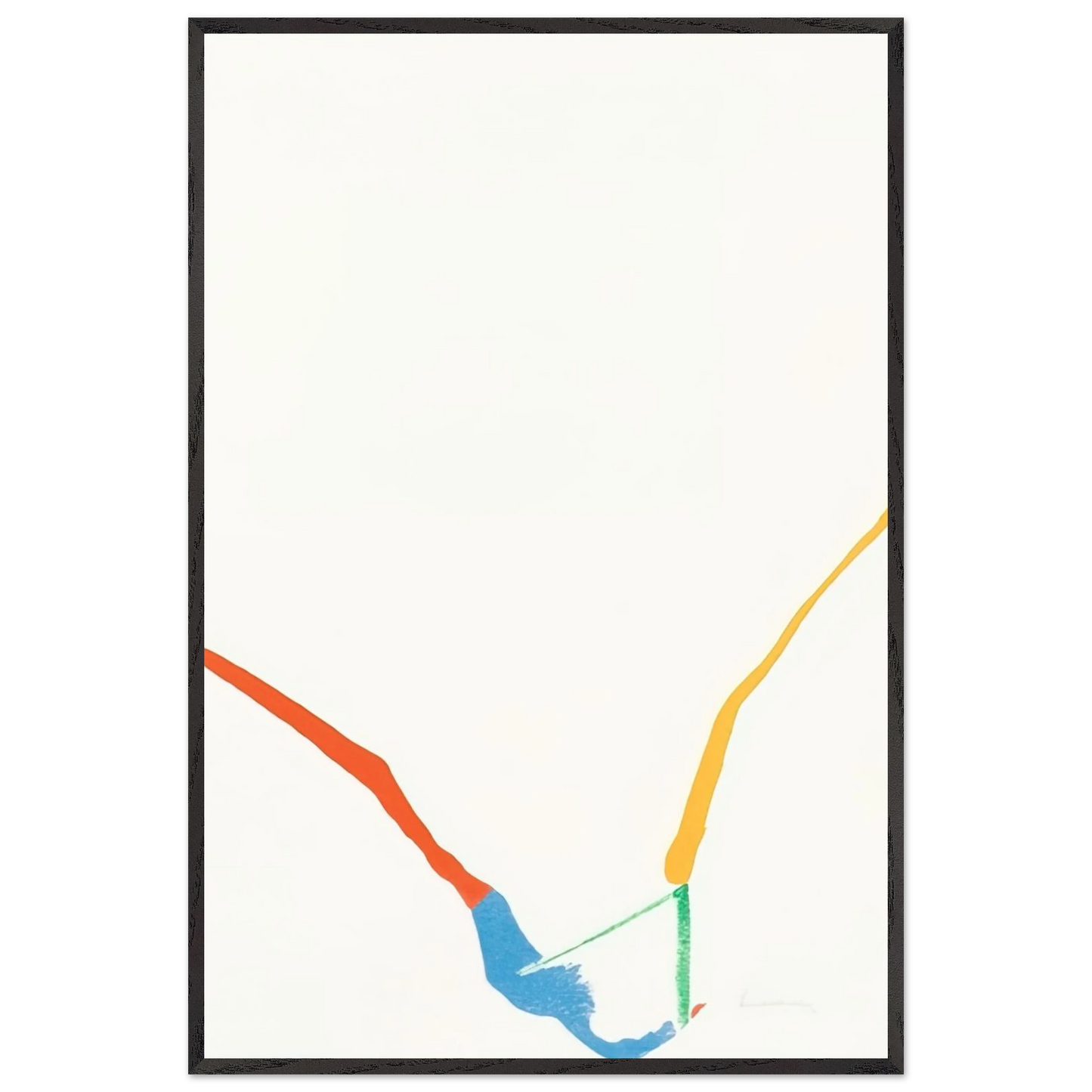 Helen Frankenthaler - What Red Lines Can Do - 1970 Wall art - 40x50 cm / 16x20 inches - Premium Wooden Framed Poster With Fine Art Paper-canvas - Wood frame