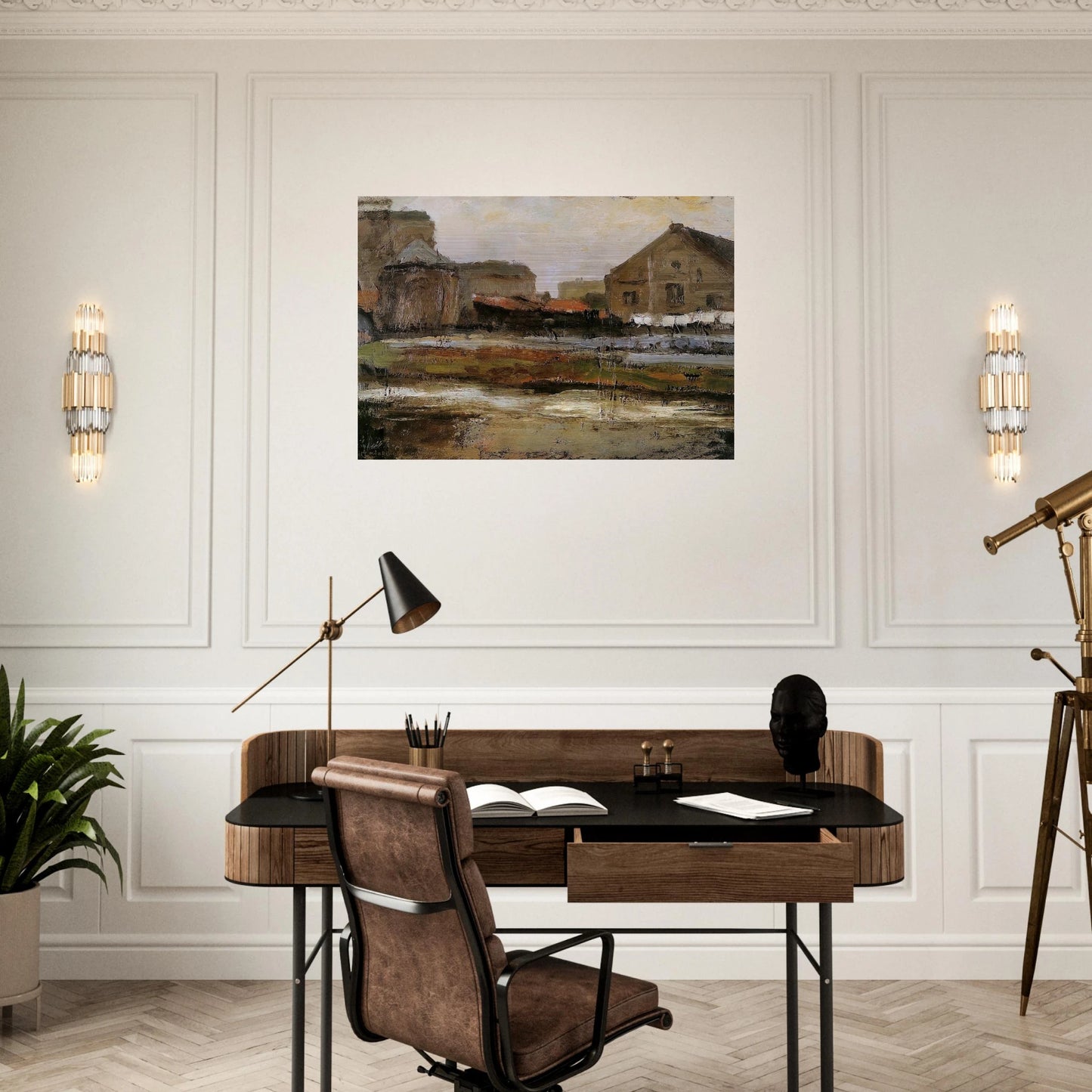 Schinkelbuurtje Sun - Piet Mondrian Brushed Aluminum Print - 70x100 cm / 28x40 inches | Piet Mondrian Aluminum Print | Piet Mondrian Prints