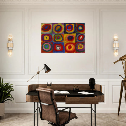 COLOR STUDY SQUARES WITH CONCENTRIC CIRCLES 1913 - Wassily Kandinsky Brushed Aluminum Print - 70x100 cm / 28x40 inches | Wassily Kandinsky Aluminum Print | Wassily Kandinsky Prints
