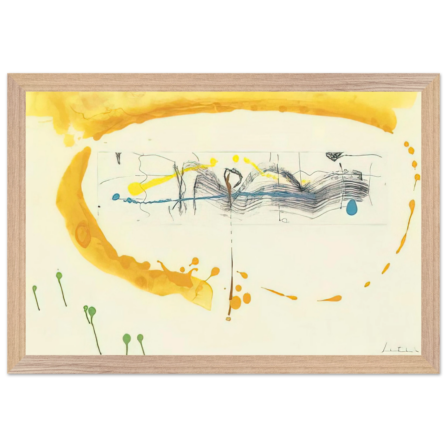 Helen Frankenthaler - Making Music - 2000 Wall art - 30x40 cm / 12x16 inches - Premium Wooden Framed Poster With Fine Art Paper-canvas - Wood frame