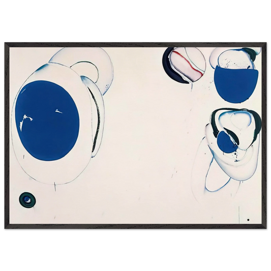 Blue Balls VIII - Sam Francis 70x100 cm / 28x40 inches Framed Art Print – Black Wooden Frame