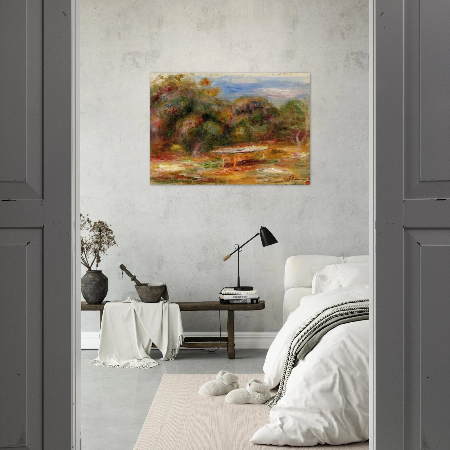 In the Garden at Collettes in Cagnes - Pierre-Auguste Renoir Brushed Aluminum Print - 70x100 cm / 28x40 inches | Pierre-Auguste Renoir Aluminum Print | Pierre-Auguste Renoir Prints