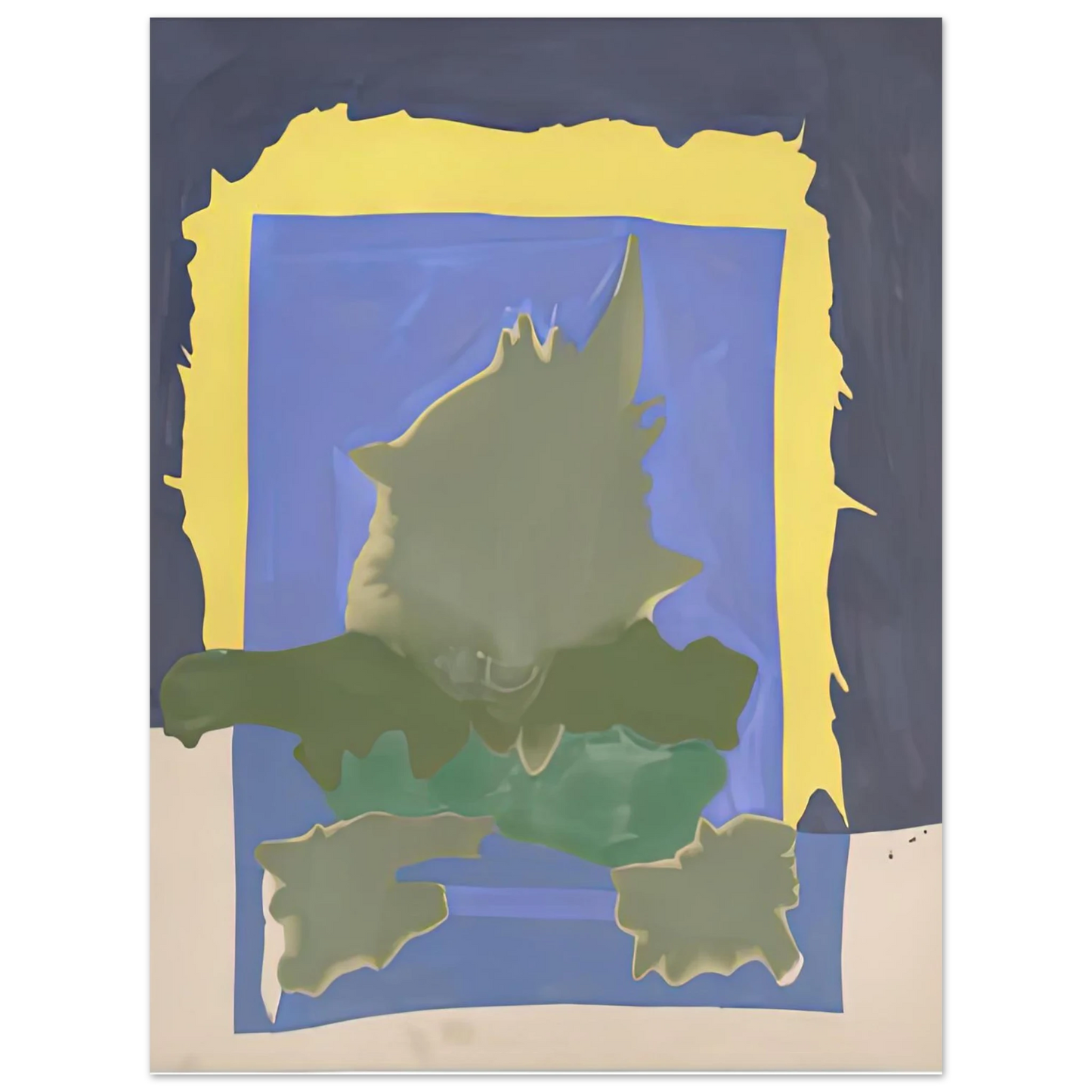 Helen Frankenthaler - Interior Landscape, 1964- Wall Art - 21x29.7 cm / 8x12" - Premium Wooden Framed Poster With Fine Art Paper-canvas - White frame