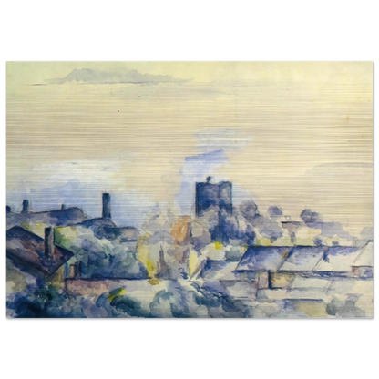 Roofs in L'Estaque - Paul Cézanne Brushed Aluminum Print - 70x100 cm / 28x40 inches | Paul Cézanne Aluminum Print | Paul Cézanne Prints