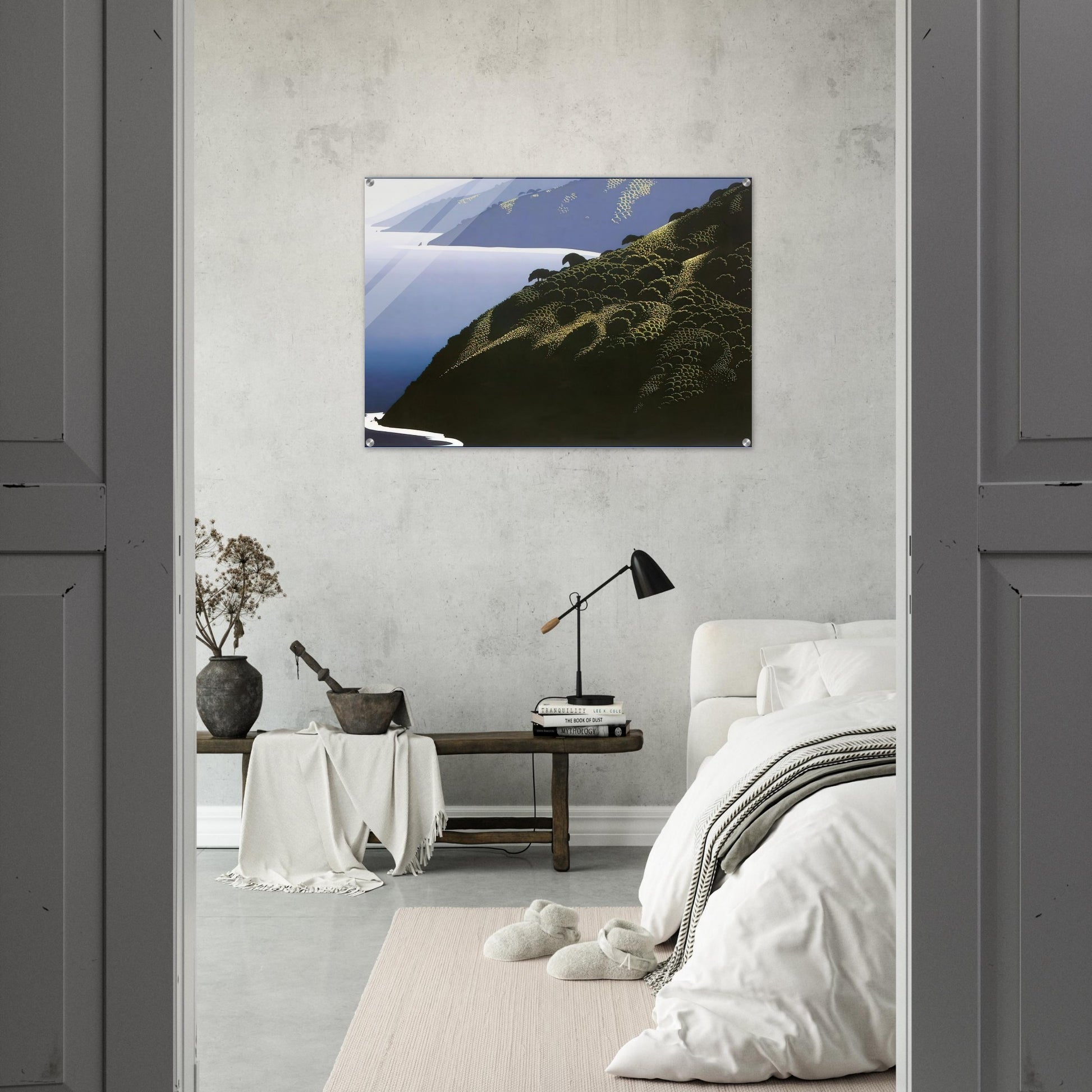 Big Sur Calm - Eyvind Earle Acrylic Print - 70x100 cm / 28x40″ inches | Eyvind Earle Wall Art | Eyvind Earle Prints