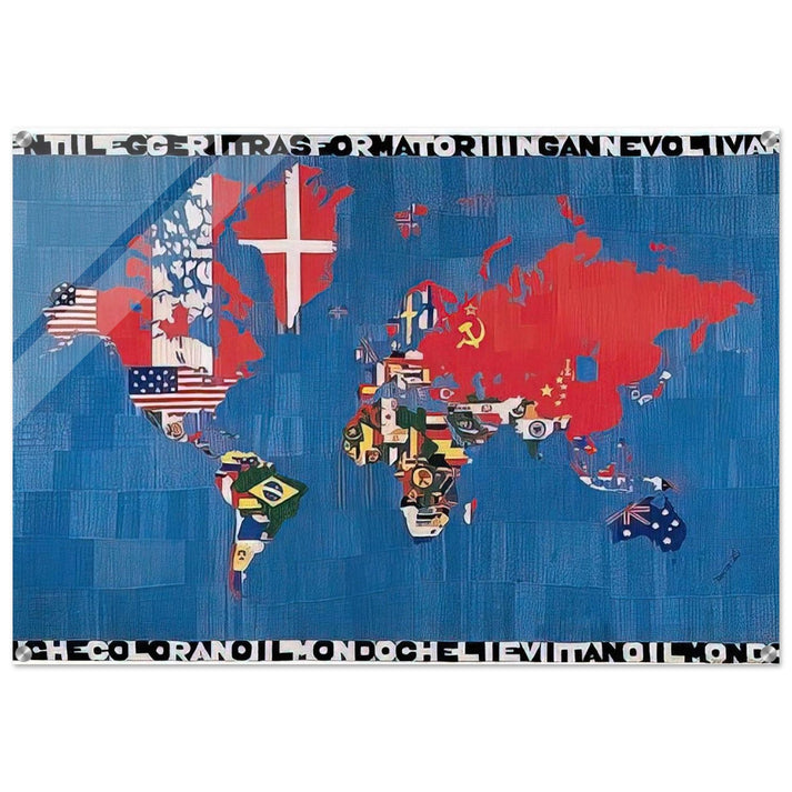VORREI ELOGIARE IL VENTO E I VENTI CHE COLORANO - Alighiero Boetti Acrylic Print - 70x100 cm / 28x40″ inches | Alighiero Boetti Wall Art | Alighiero Boetti Prints