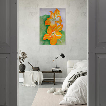 Squash Blossoms - Georgia O'Keeffe Brushed Aluminum Print - 70x100 cm / 28x40 inches | Georgia O'Keeffe Aluminum Print | Georgia O'Keeffe Prints