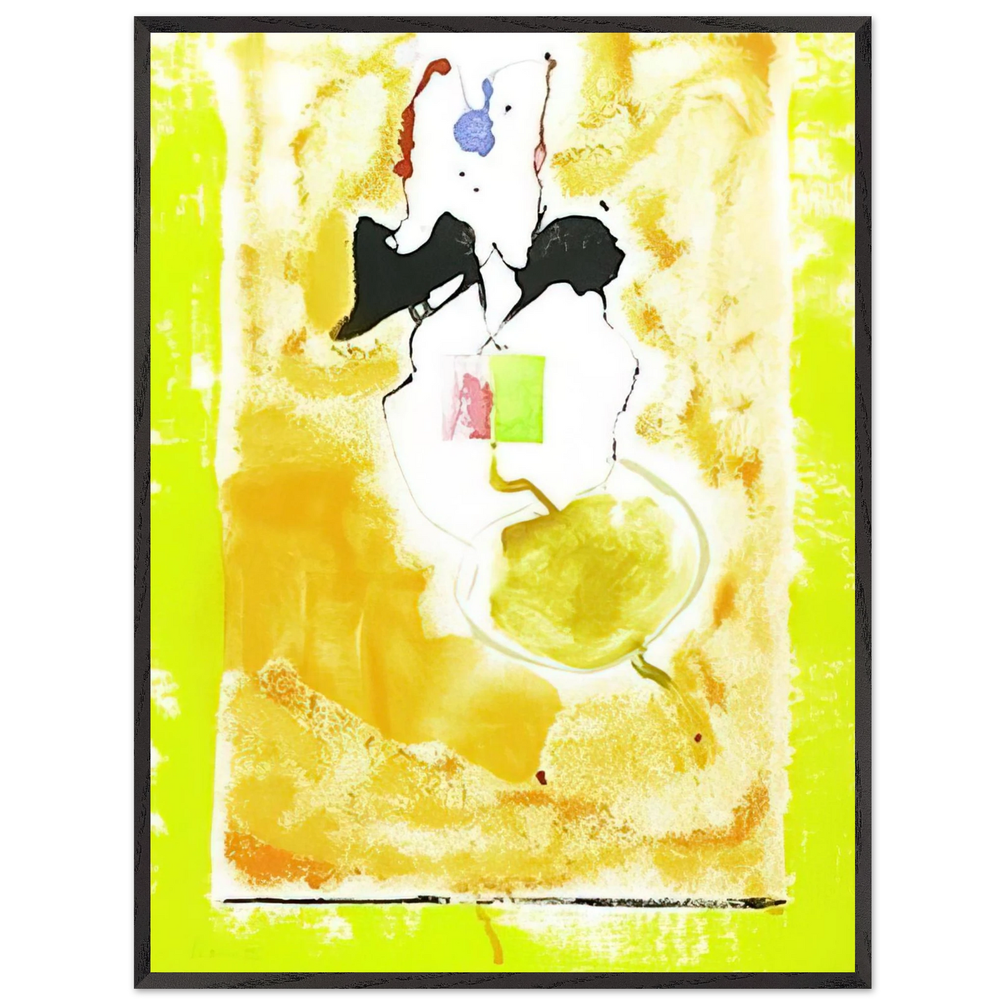 Helen Frankenthaler - Solar Imp - 2001 Wall art - 21x29.7 cm / 8x12" - Premium Wooden Framed Poster With Fine Art Paper-canvas - White frame