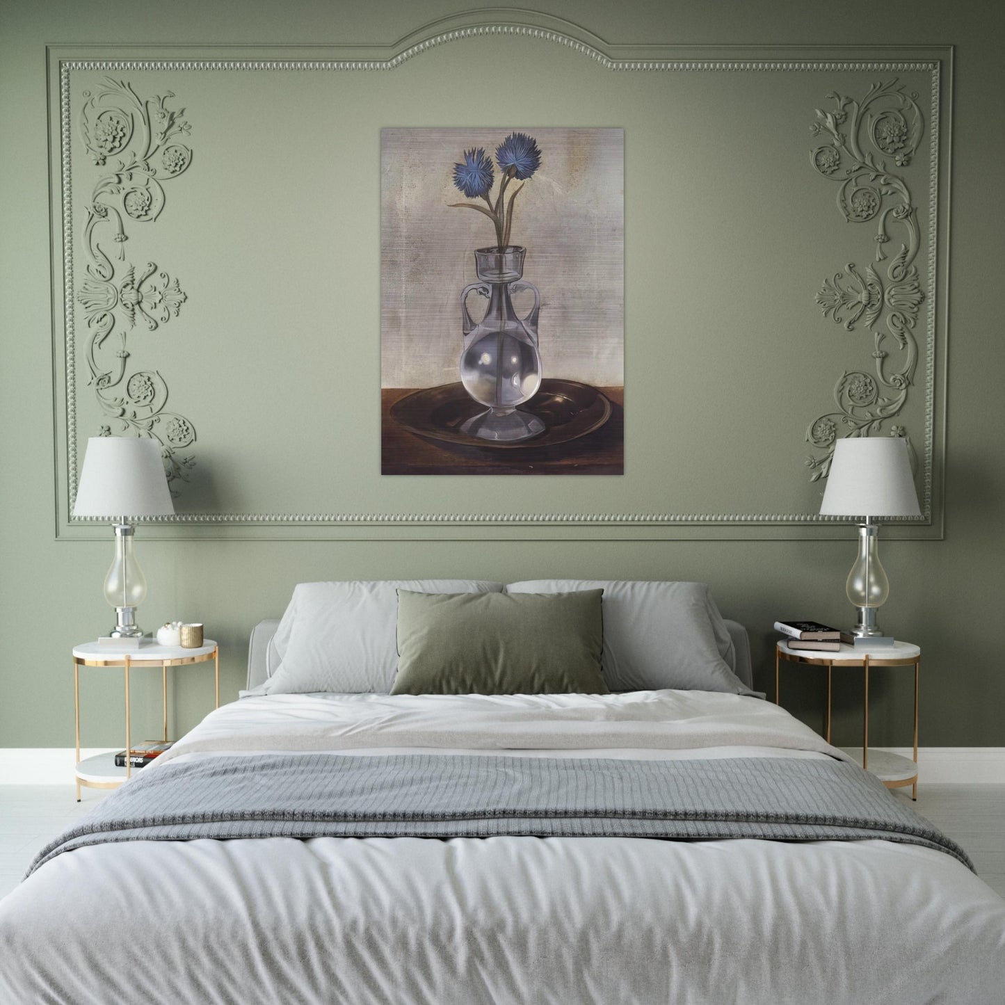 THE VASE OF CORNFLOWERS - Salvador Dali Brushed Aluminum Print - 70x100 cm / 28x40 inches | Salvador Dali Aluminum Print | Salvador Dali Prints
