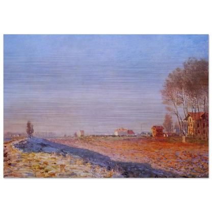 The Plain of Colombes, White Frost - claude monet Brushed Aluminum Print - 70x100 cm / 28x40 inches | claude monet Aluminum Print | claude monet Prints