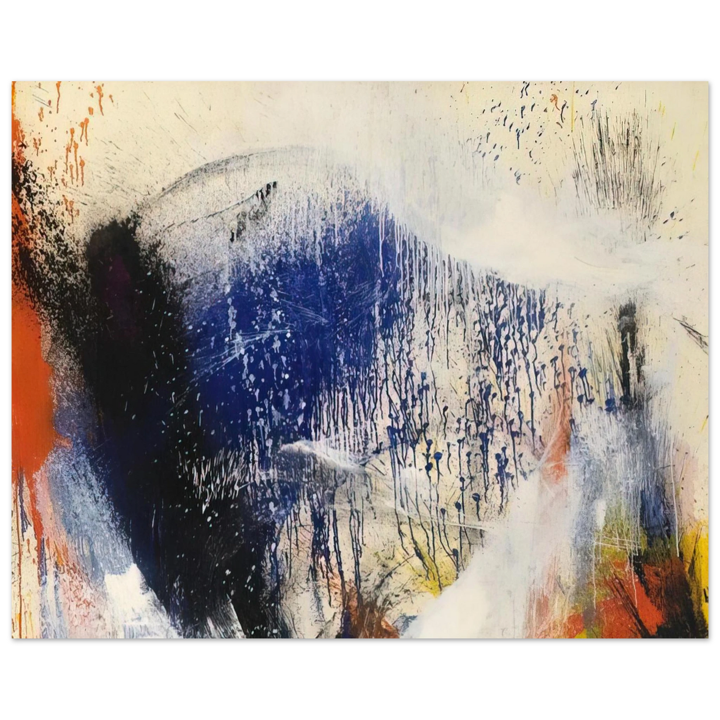 Helen Frankenthaler - Untitled - 1960 Wall art - 30x45 cm / 12x18 inches - Premium Wooden Framed Poster With Fine Art Paper-canvas - Wood frame
