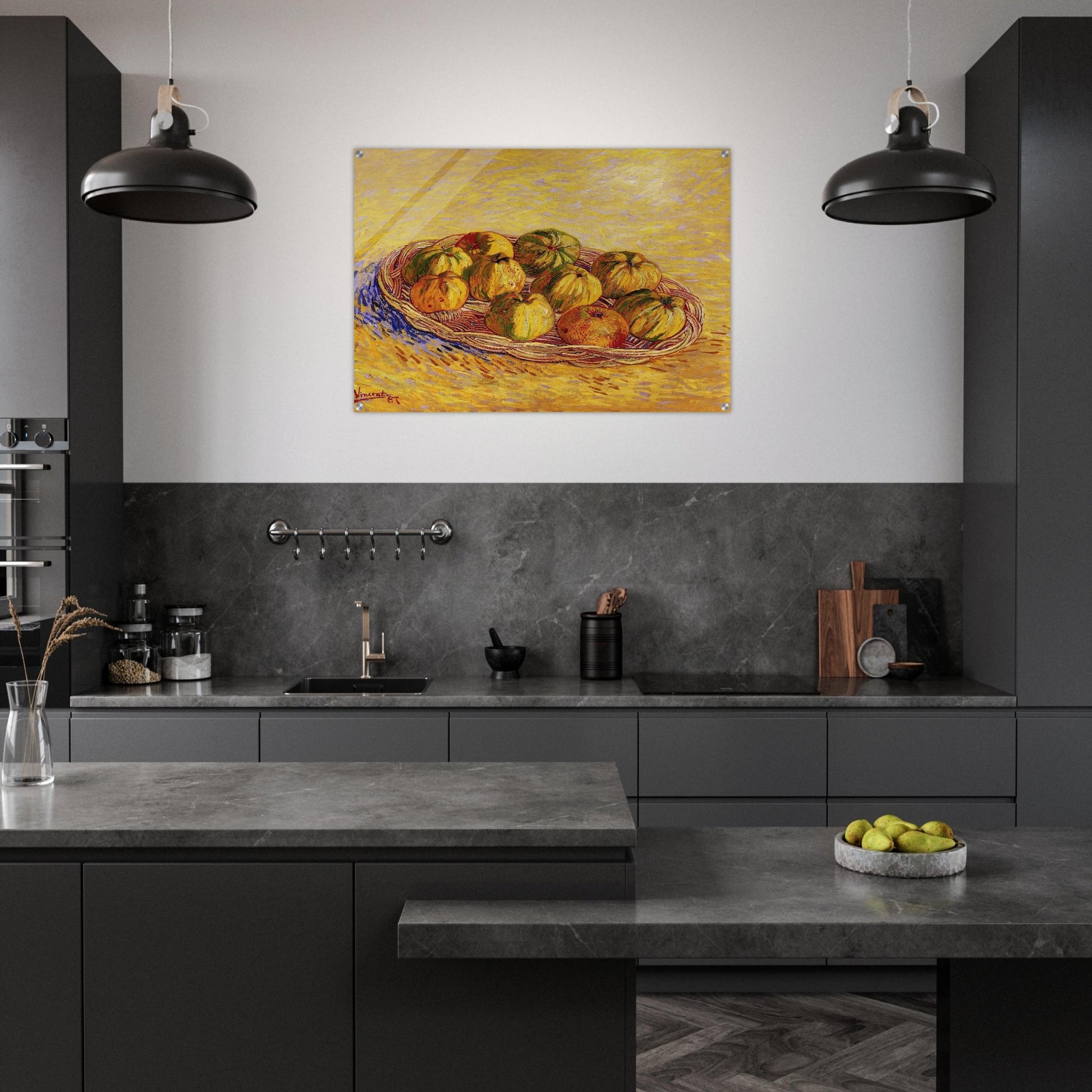Still Life with Basket of Apples - Vincent van Gogh Acrylic Print - 70x100 cm / 28x40″ inches | Vincent van Gogh Wall Art | Vincent van Gogh Prints