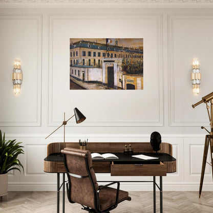 MILITARY HOSPITAL - Maurice Utrillo Brushed Aluminum Print - 70x100 cm / 28x40 inches | Maurice Utrillo Aluminum Print | Maurice Utrillo Prints