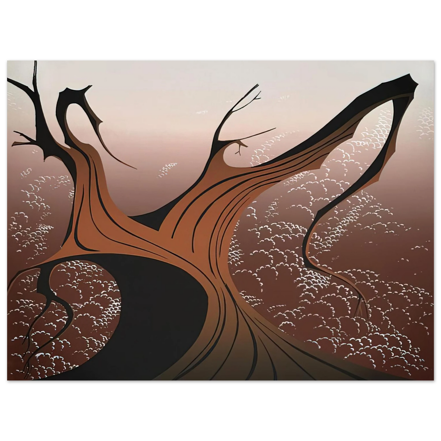 Eyvind Earle - Brown Tree  75x100 cm / 30x40inches Fine Art Poster