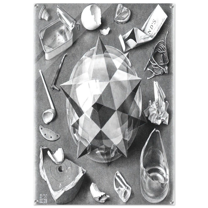 CONTRAST ORDER AND CHAOS - MC Escher Acrylic Print - 70x100 cm / 28x40″ inches | Maurits Cornelis Escher Prints